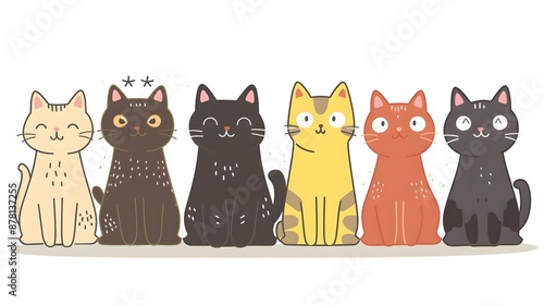 Colorful Illustrated Cats Collection