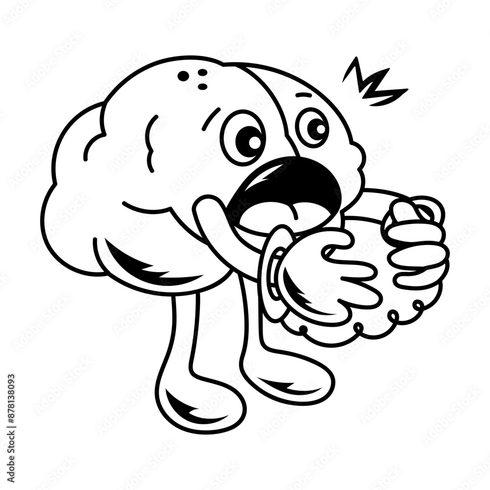 A doodle style mascot of imprisoned mind A doodle style mascot of imprisoned mind