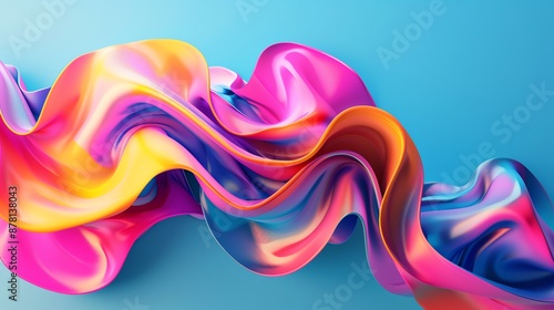 Abstract colorful wave of liquid or fabric.