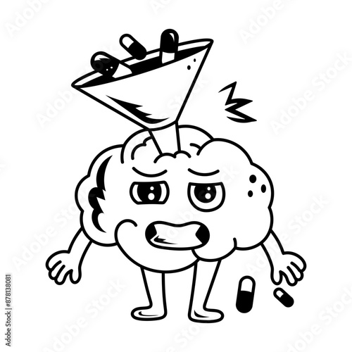 A doodle style icon depicting psychology medicines