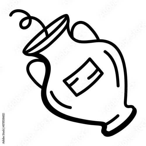 A hand drawn icon of empty vase 