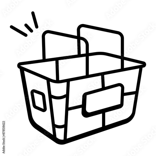 A hand drawn icon of empty basket 