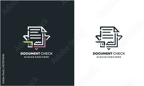 Simple and creative Document check audit logo vector, file check icon vector EPS10.