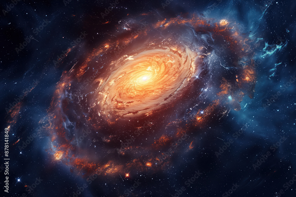 Fototapeta premium Bright galaxy among stars