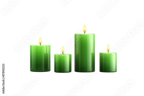 The Trinity of Emerald Flames on White or PNG Transparent Background.