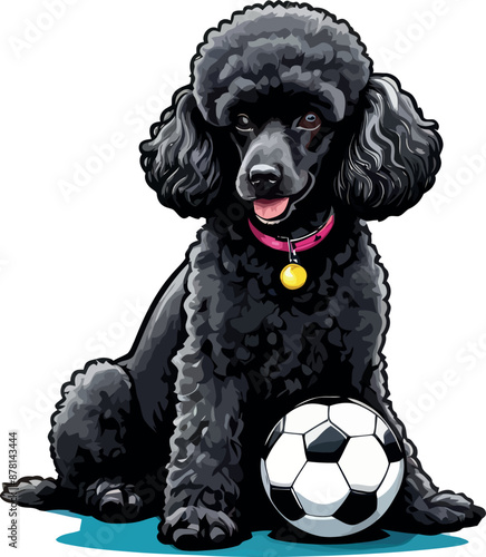 Black Poodle Dog Vector Illustration – Clipart Collection