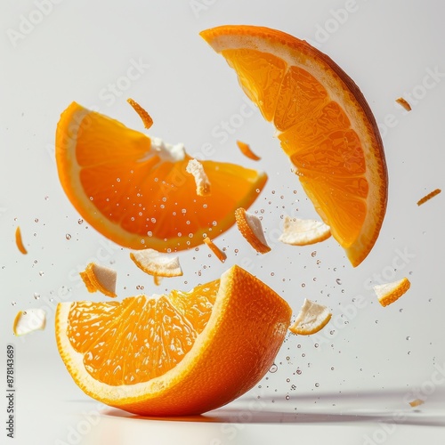 Orange slices exploding.