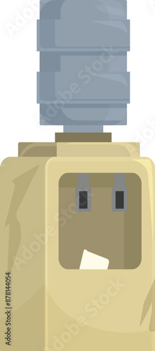 Beige water cooler dispenser with water bottle providing refreshing cold water