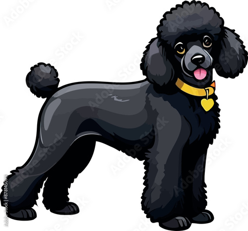 Cute Black Poodle Dog Clipart – Adorable Vector Illustration