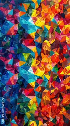 Abstract geometric pattern with vibrant hues