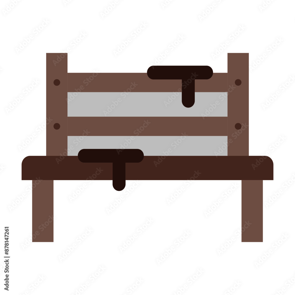 Fototapeta premium Snowy Bench Flat icon