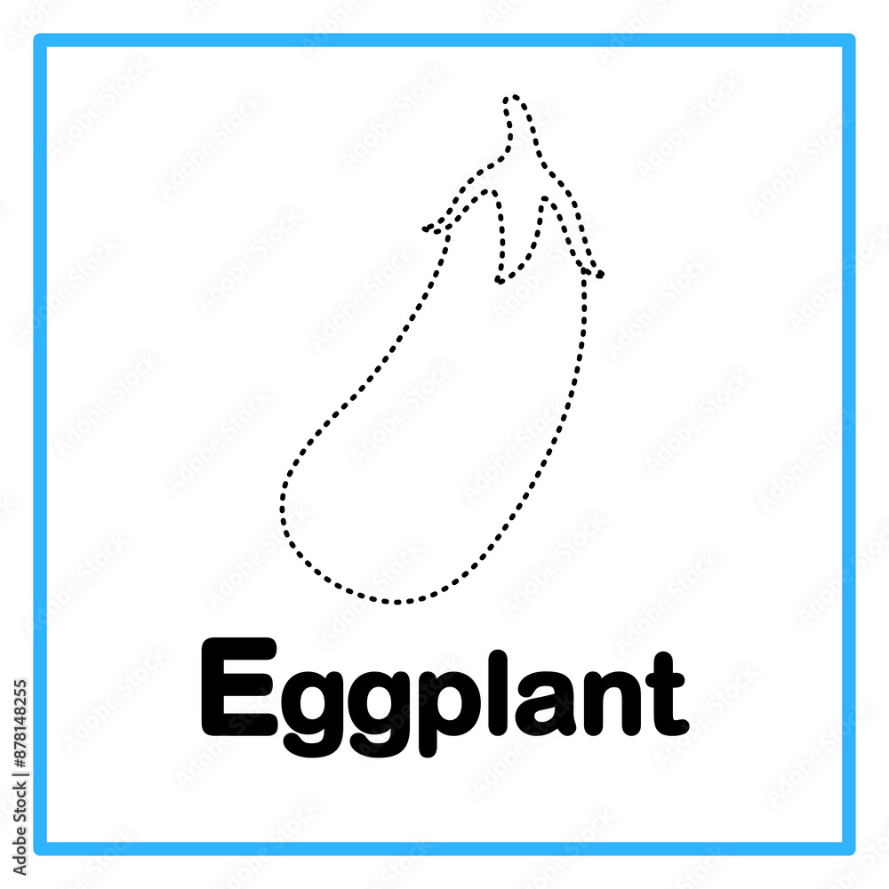 Fototapeta premium tracing eggplant alphabet illustration