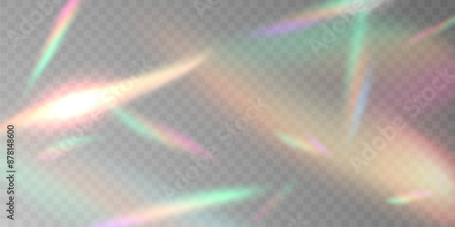 Multicolored light effect and zigzag ribbons falling from above on streamer, tinsel vector