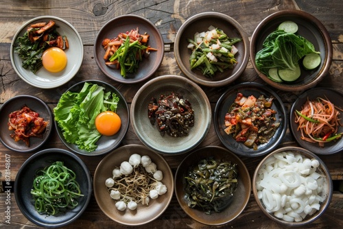 Korean Banchan Dishes.