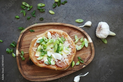 Fresh fried Lángos, traditional hungarian food photo