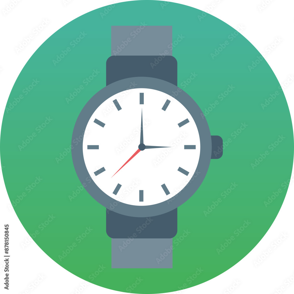 Wristwatch vector icon in the background style Wristwatch vector icon in the background style