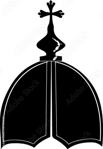 Black and White Silhouette of a Crown Symbolizing Authority