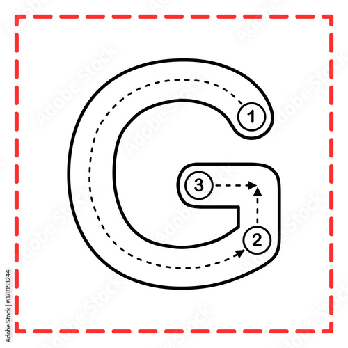alphabet tracing g illustration