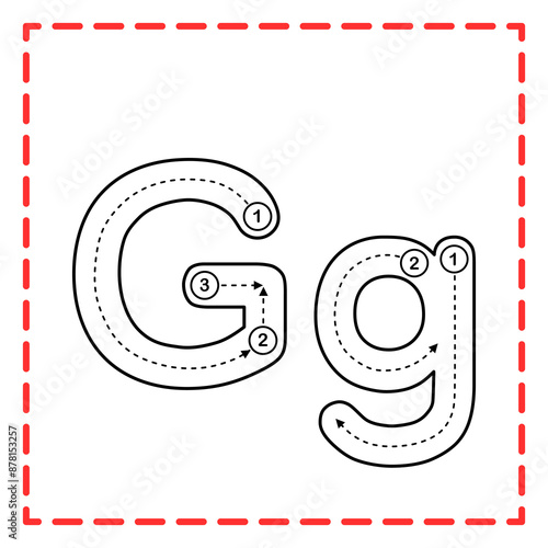 alphabet tracing g and g illustration