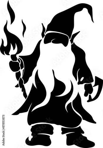 Silhouette of a Gnome with Lantern