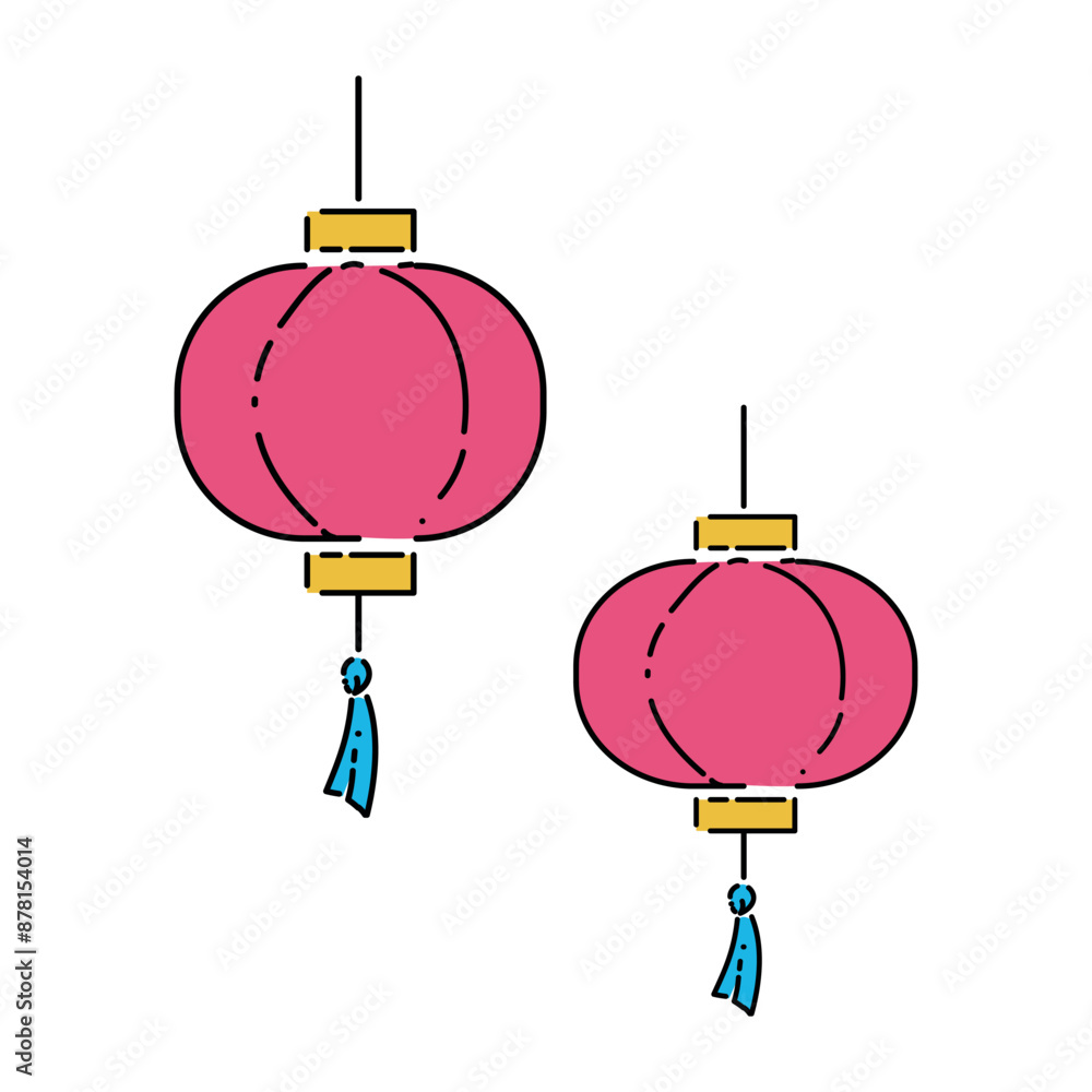 Obraz premium Abstract Chinese lantern for Chinese New Year cards. Traditional decor.