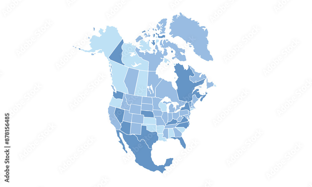 Obraz premium Map of North America for education,Travel worldwide, earth geography website layouts, background,study geography,work in graphics.Suitable for Business Professionals,Designers and Creatives,Marketers.