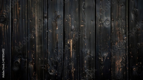 Dark Wood Planks Texture. Vintage Background of Brown Wooden Surface © Vlad