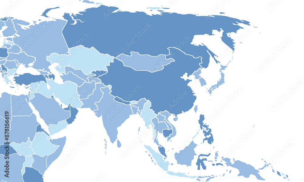 Fototapeta premium Map of Asia Pacific for education,Travel worldwide, earth geography website layouts, background,study geography,work in graphics.Suitable for Business Professionals,Designers and Creatives,Marketers.