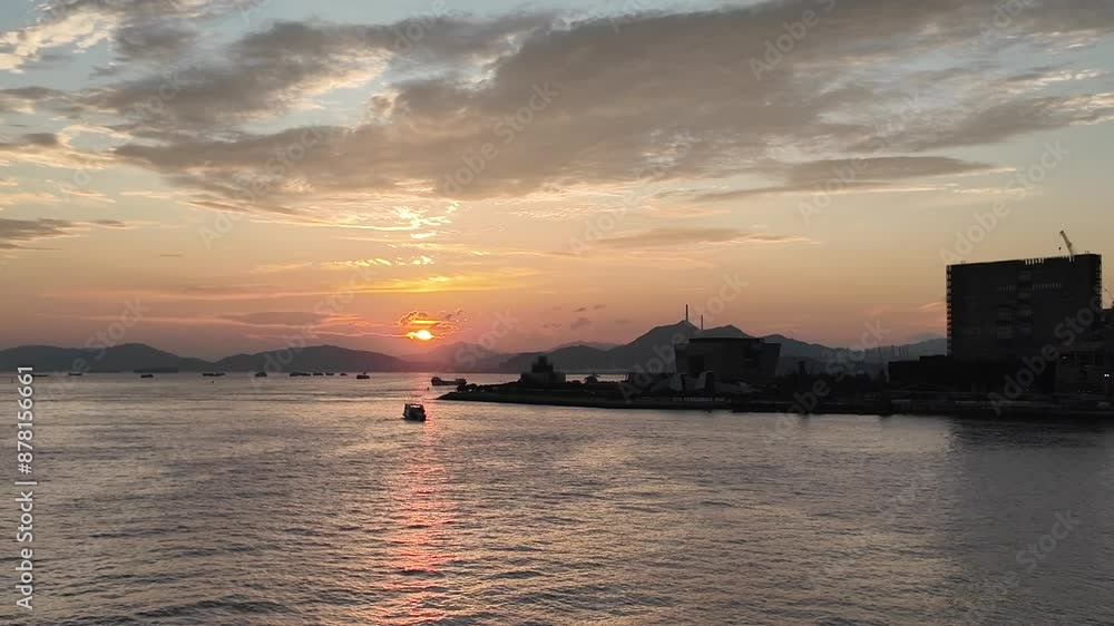Video shooting from Tsim Sha Tsui about the view of Hong Kong Victoria Harbour at sunset. Video shooting from Tsim Sha Tsui about the view of Hong Kong Victoria Harbour at sunset.