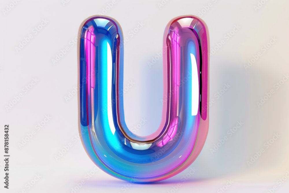 The image is a colorful and abstract representation of the letter U The image is a colorful and abstract representation of the letter U