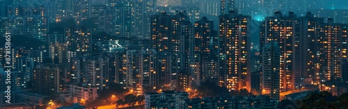 Glowing Cityscape: Real Estate Website Background © BG_Illustrations