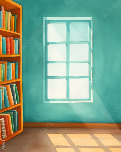 Watercolor depiction of a mentor s office filled with books and academic posters  where theoretical discussions take place