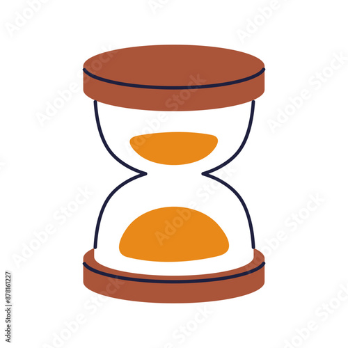 Hourglass, sand glass clock, icon. Time and countdown, deadline concept. Sandglass, sanclock clipart, design element. Timer symbol. Flat graphic vector illustration isolated on white background