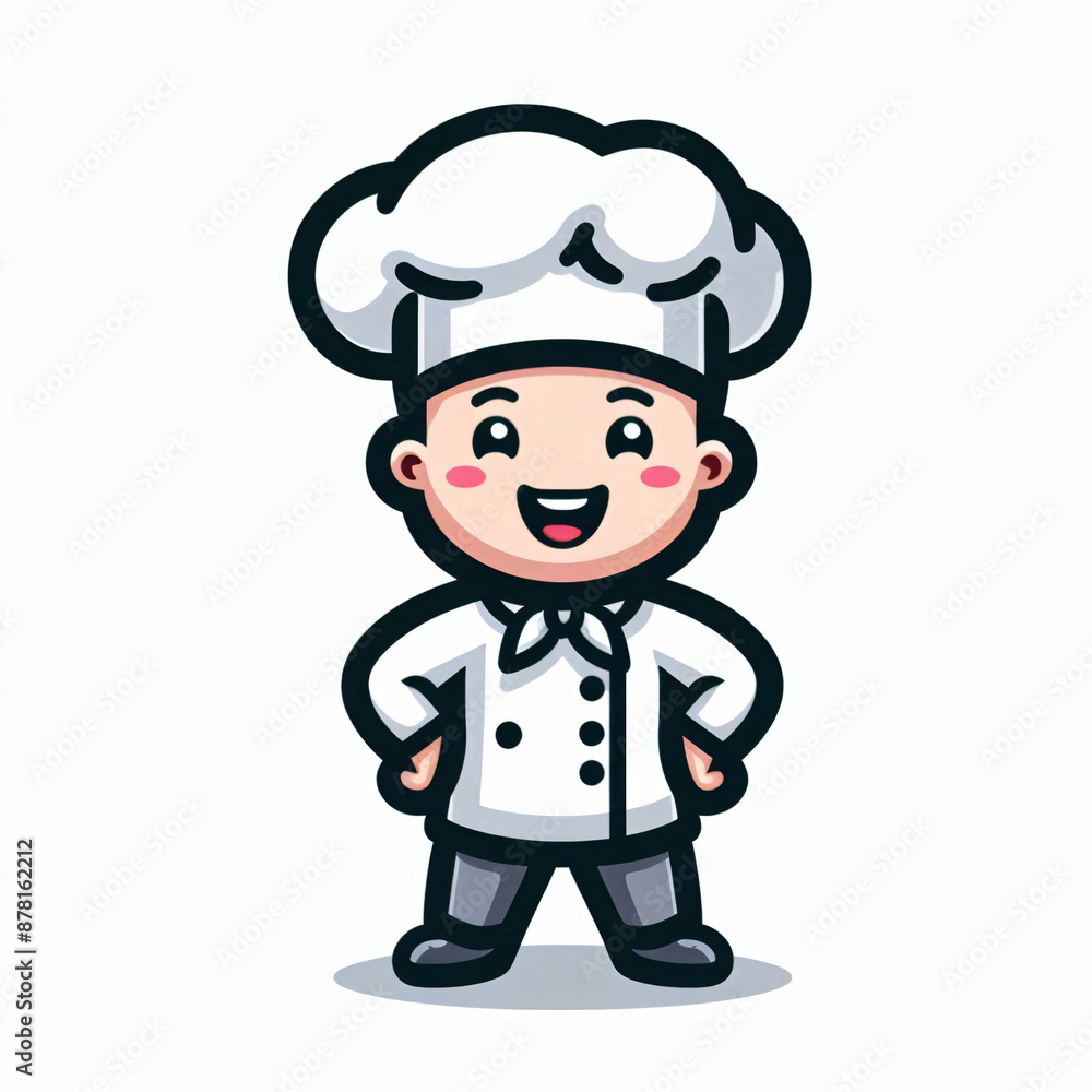 A chef mascot cartoon illustration in white background A chef mascot cartoon illustration in white background