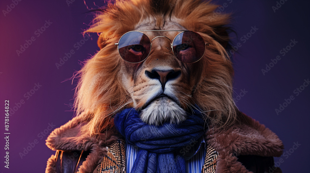 Lion in Sunglasses and Scarf Lion in Sunglasses and Scarf