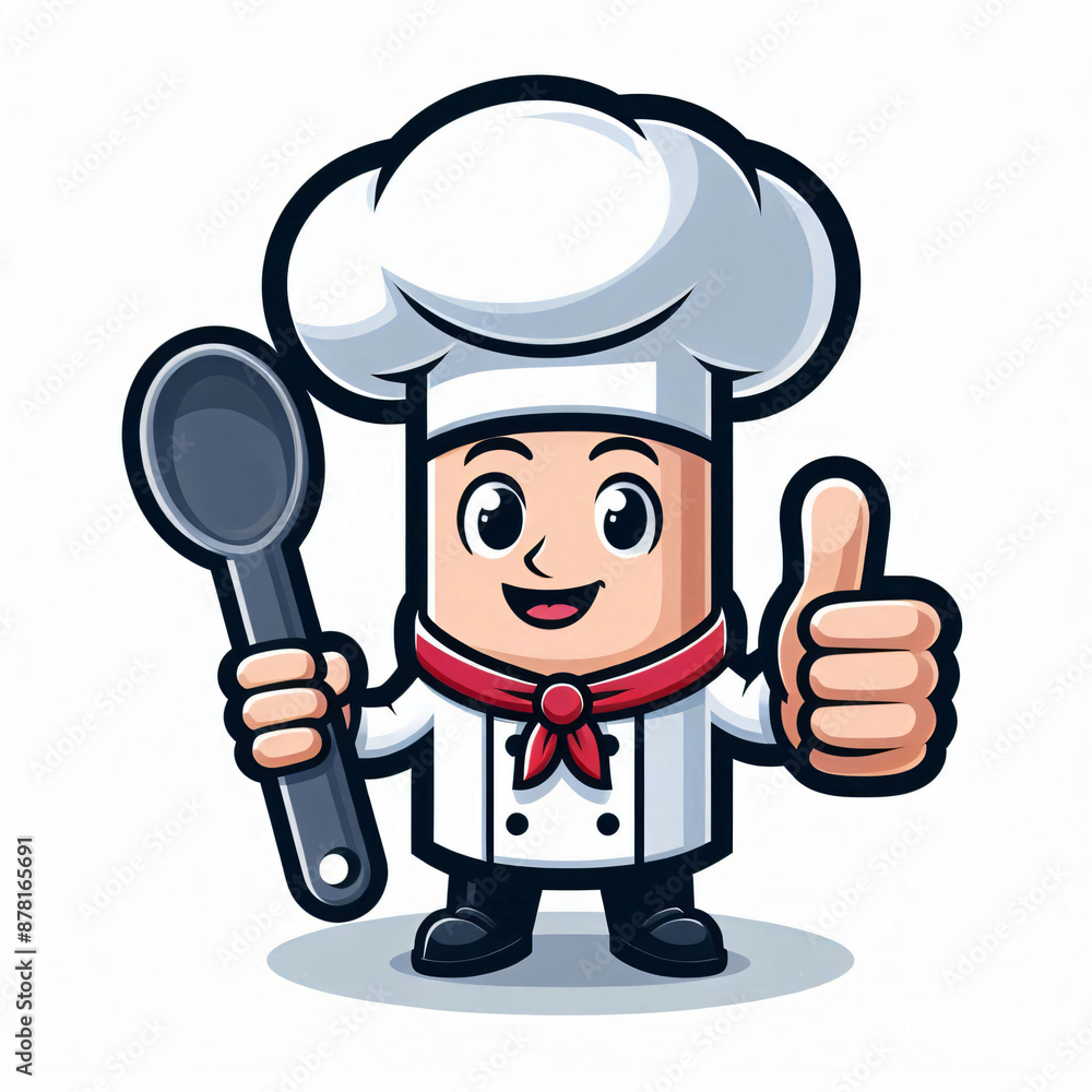 A chef mascot cartoon illustration in white background A chef mascot cartoon illustration in white background