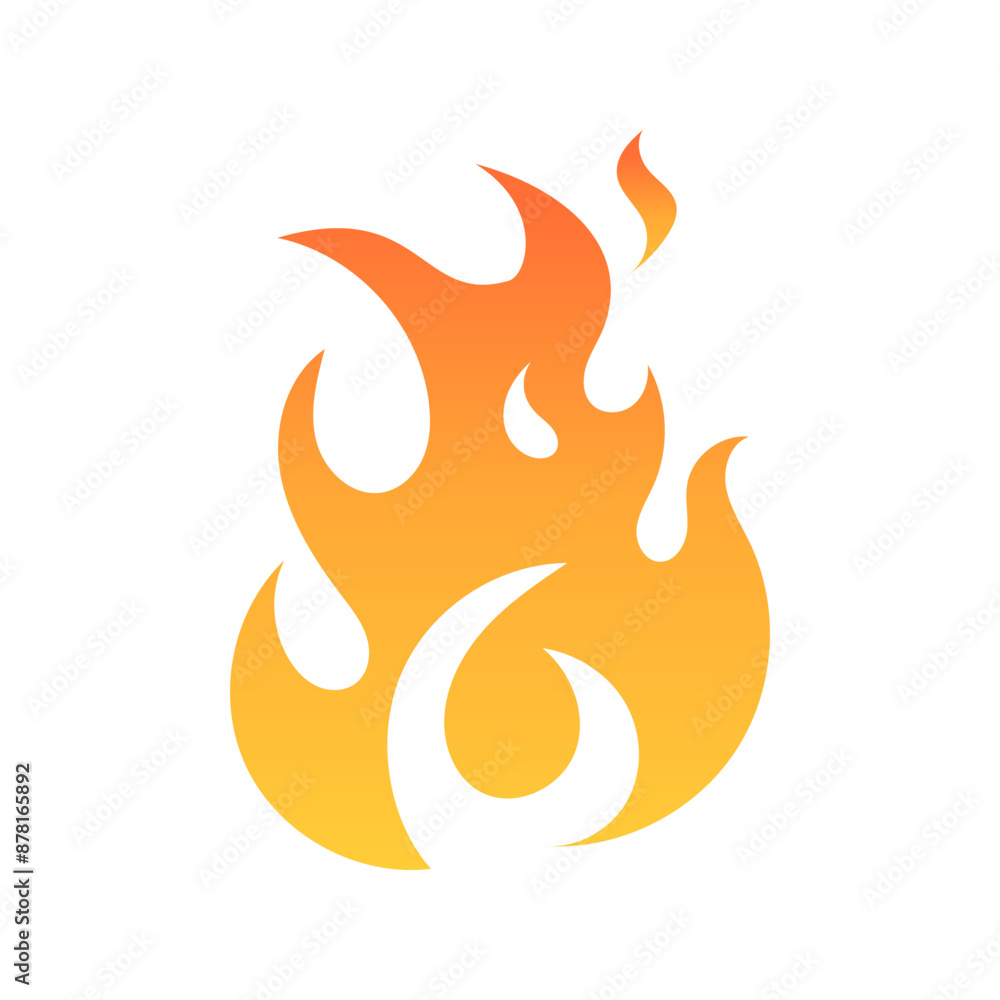Orange burning fire vector illustration icon Orange burning fire vector illustration icon