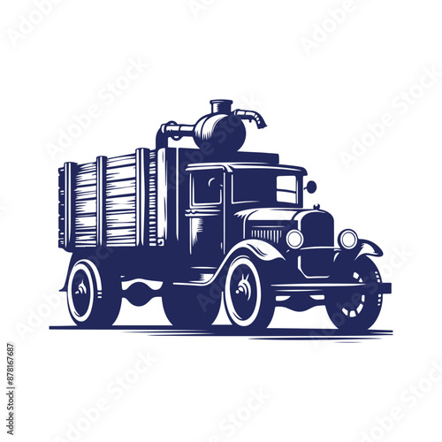Truck silhouette vector Clip art isolated design illustration