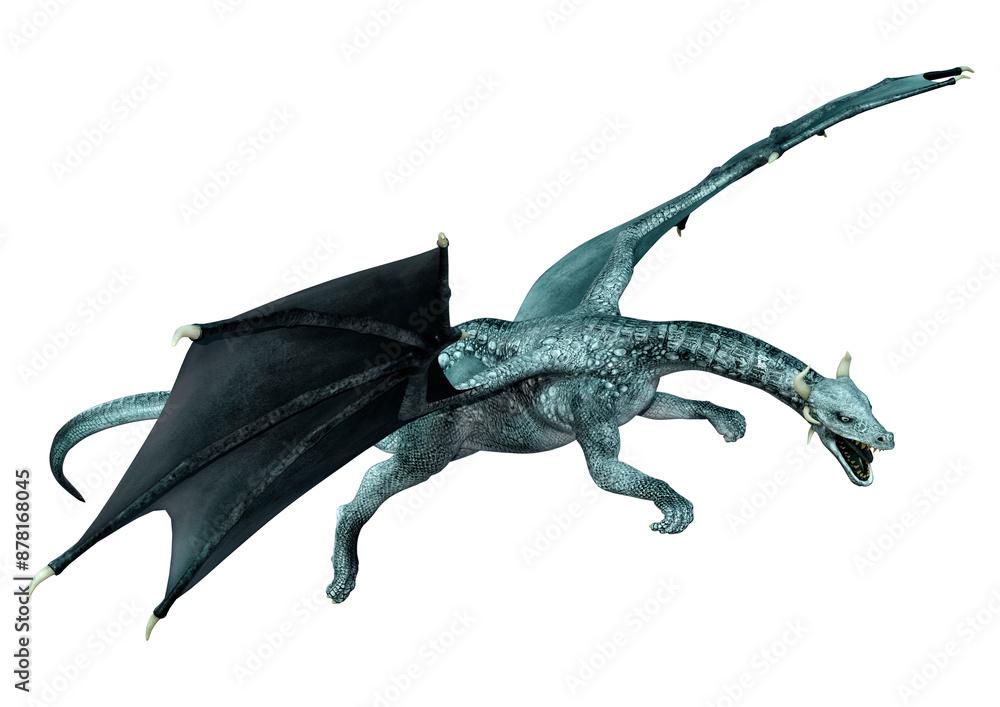 Fototapeta premium 3D Rendering Fairy Tale Dragon on White