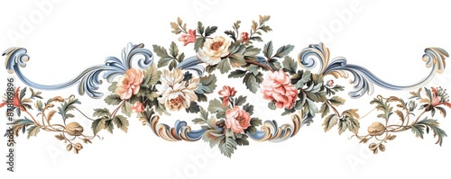 border with luxurious curves and floral designs