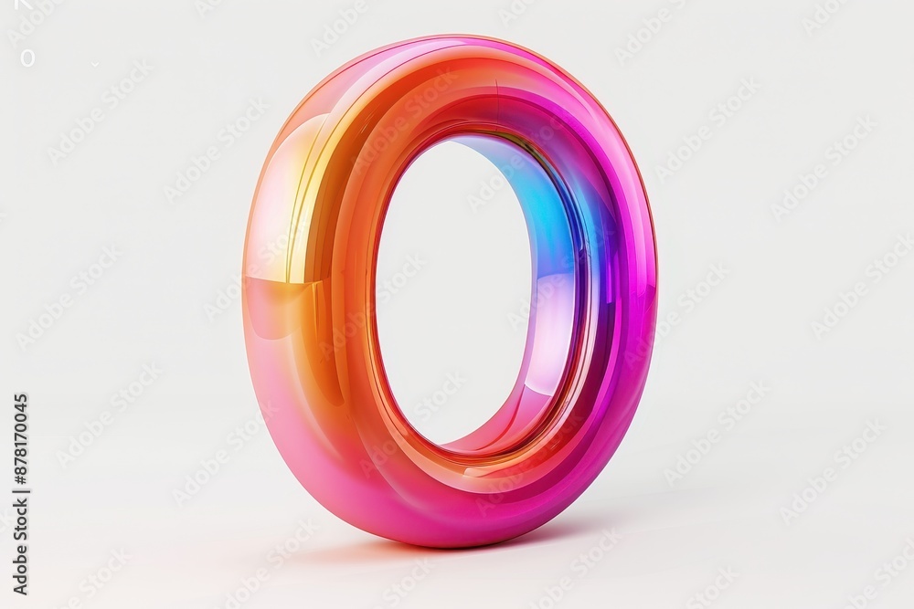 A colorful, shiny, and shiny oval with a hole in the middle A colorful, shiny, and shiny oval with a hole in the middle