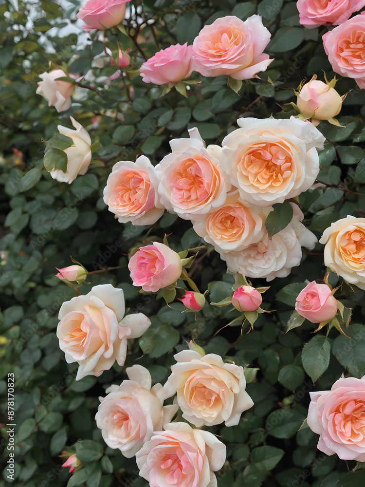 Blooming Roses in Garden Blooming Roses in Garden