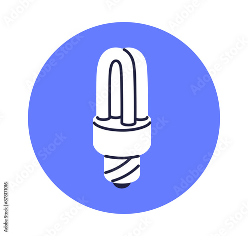 Light bulb icon. Energy-saving eco-friendly smart lightbulb. CFL, compact flu...
