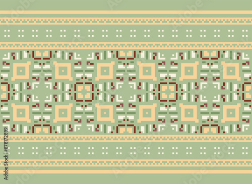 Geometric ethnic oriental seamless pattern traditional Design for background,carpet,wallpaper.clothing,wrapping,Batik fabric,Vector illustration.embroidery style - Sadu, sadou,