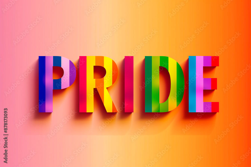 Colorful Pride Letters on Gradient Background Colorful Pride Letters on Gradient Background