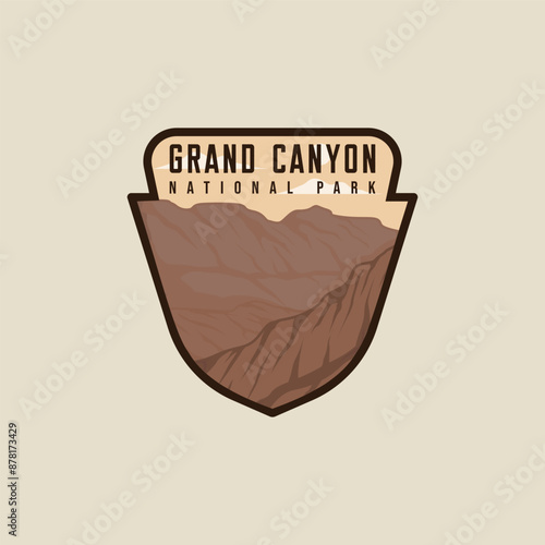 grand canyon emblem logo vector illustration template graphic design. sign or symbol national park sticker path for business travel