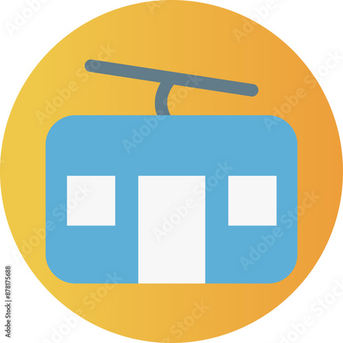 Ropeway vector icon in background style 