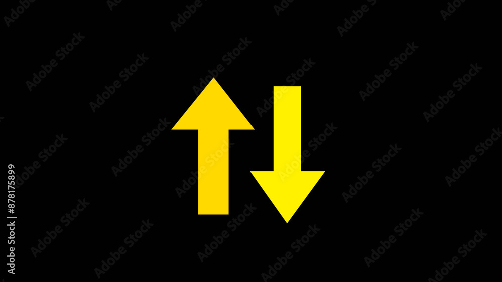 Yellow up and down arrow icon. up, upload, upward.downward, Unique Data Connection Vector Glyph Icon Yellow up and down arrow icon. up, upload, upward.downward, Unique Data Connection Vector Glyph Icon