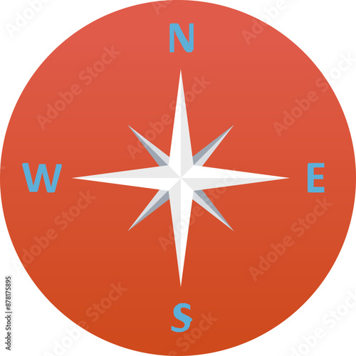 Compass vector icon in background style 