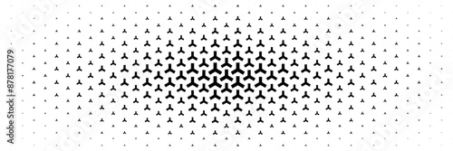 horizontal three  corners triangle spreading from center for pattern and background.